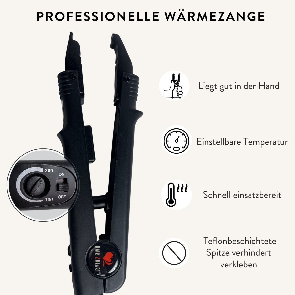 Wärmezangen für Bonding Extensions aus Echthaar - Hair2Heart