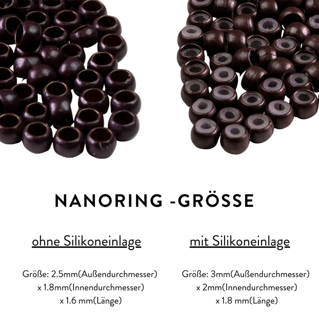 Nano-anneaux silicone pour extensions – 100 pièces