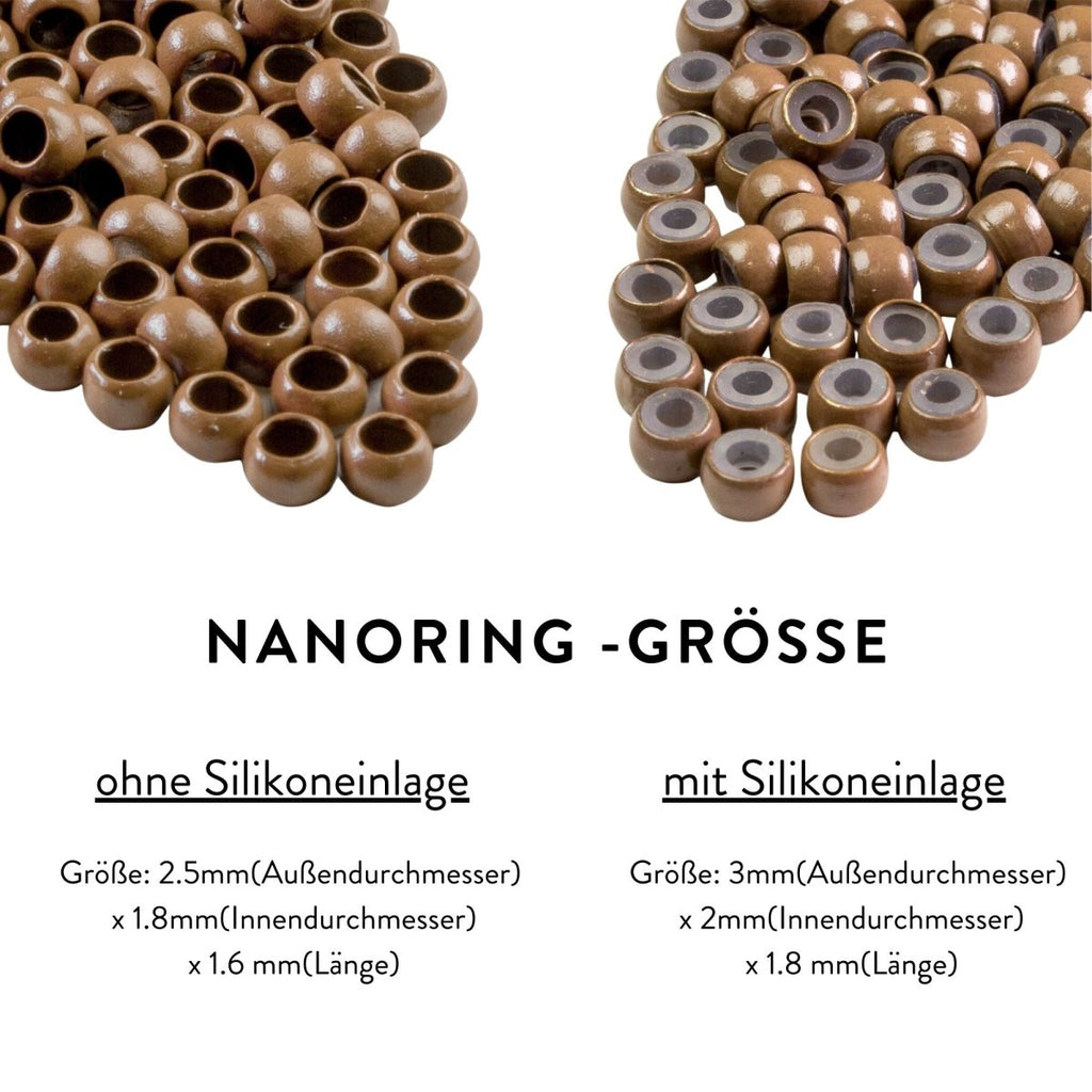 Nano-anneaux silicone pour extensions – 100 pièces