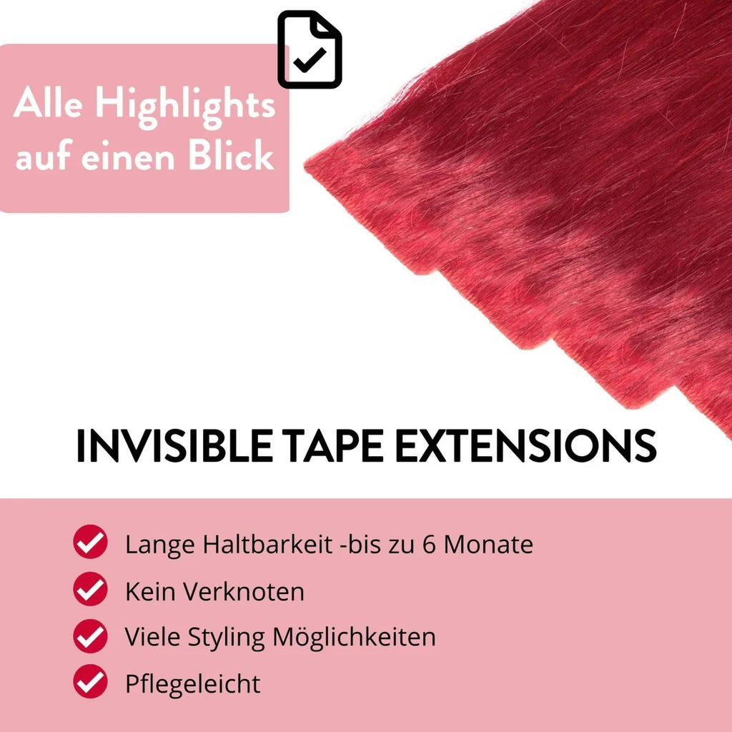 Invisible Tape Extensions - Premium aus Remy Echthaar - Hair2Heart
