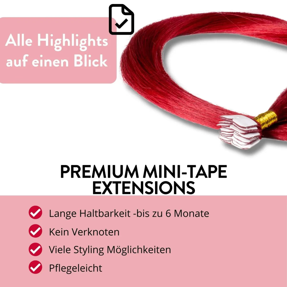 Premium Mini Tape Extensions aus Echthaar - Hair2Heart