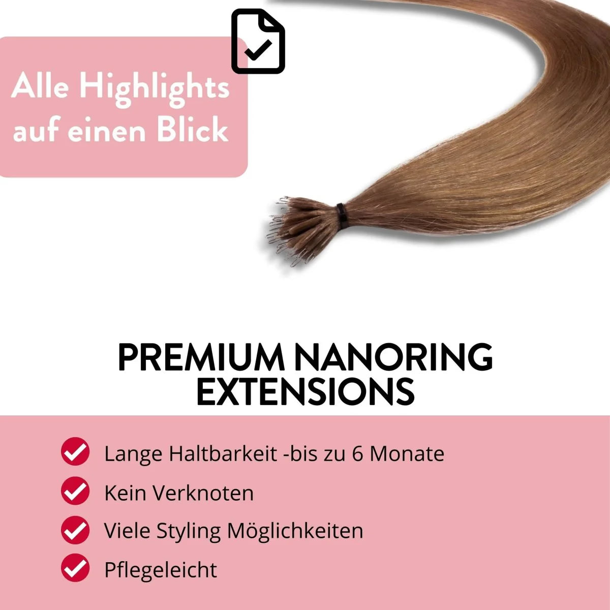 Premium Nanoring Extensions Echthaar - Hair2Heart