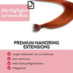 Premium Nanoring Extensions Echthaar - Hair2Heart