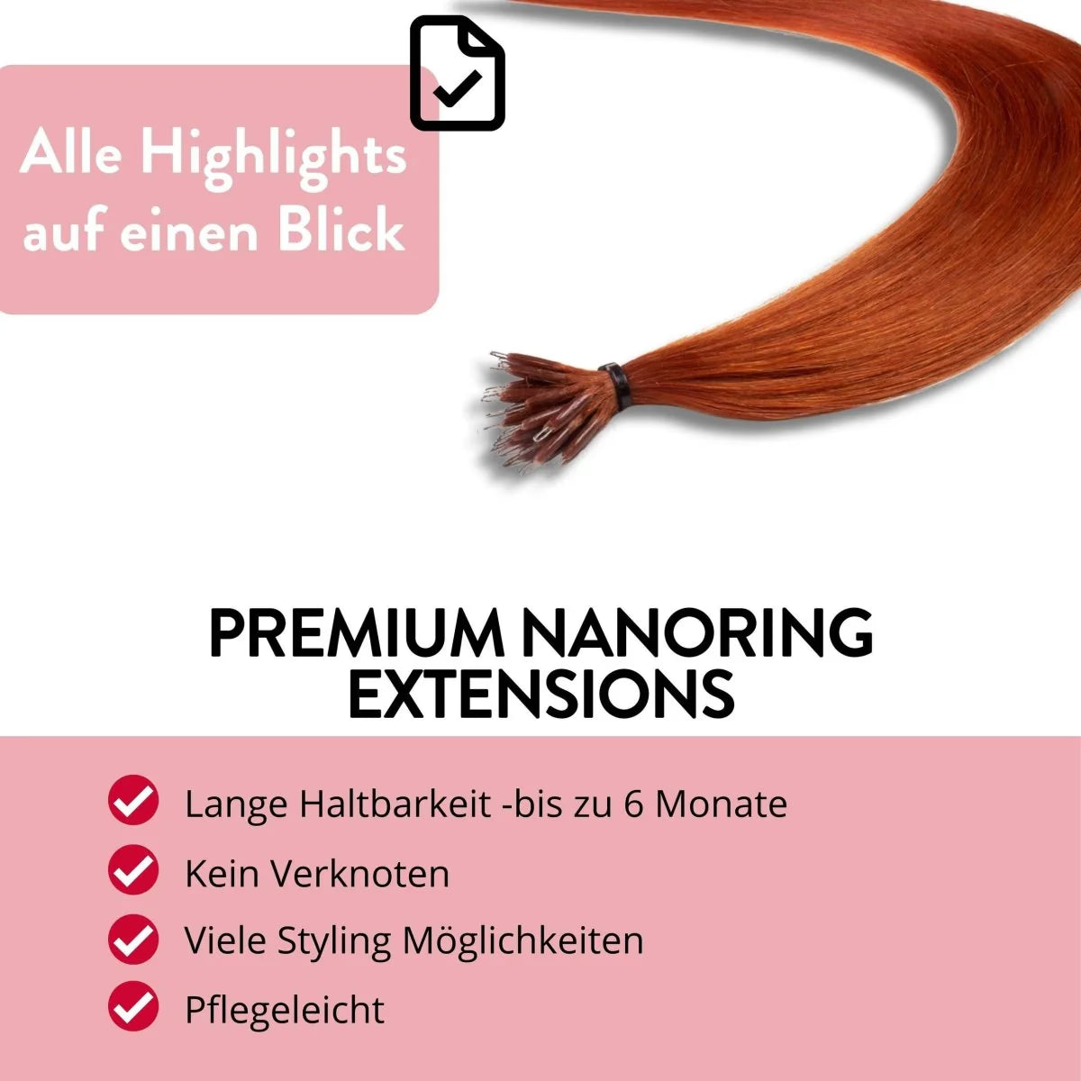 Premium Nanoring Extensions Echthaar - Hair2Heart
