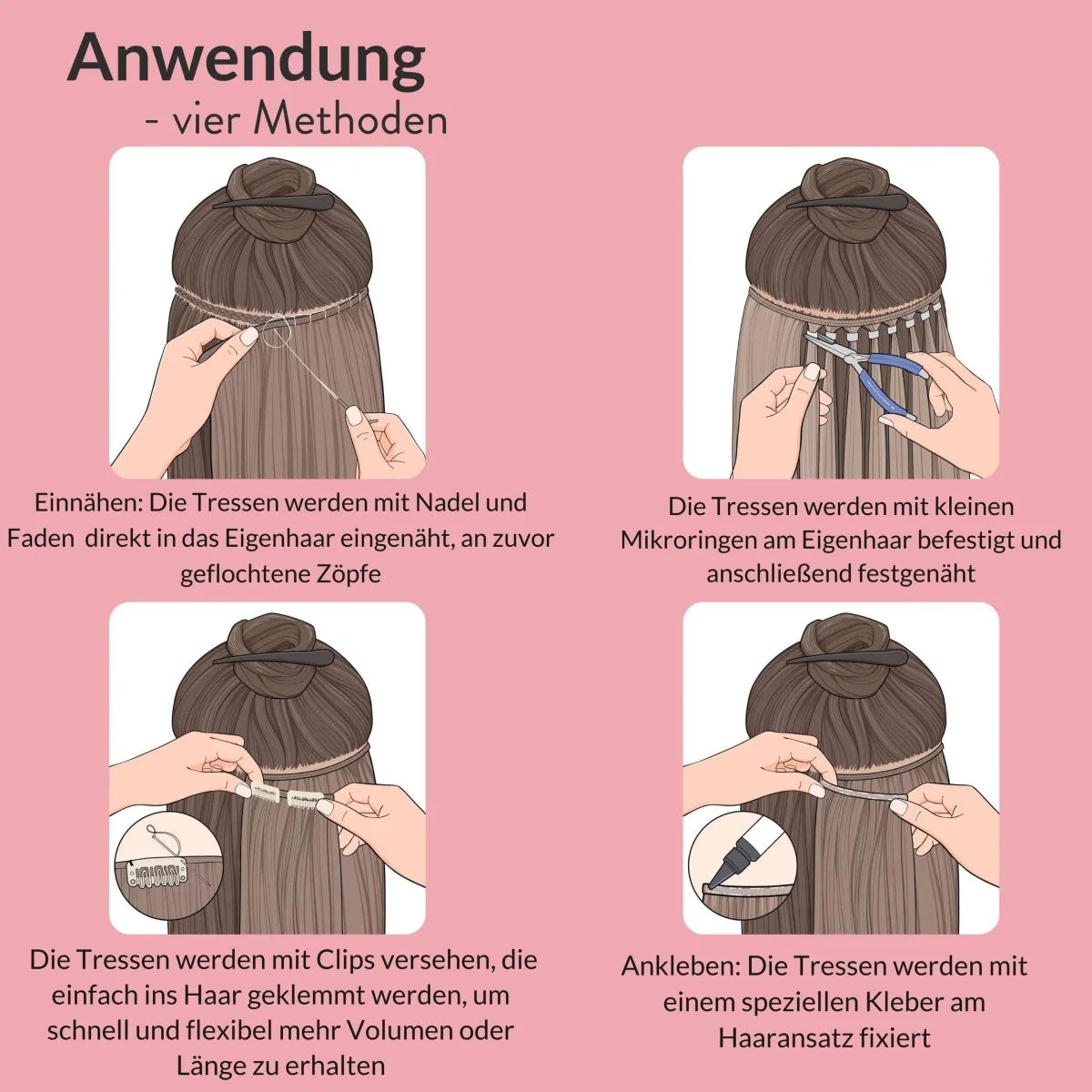 Premium Echthaartresse aus Remy Echthaar Weft Weaving - Hair2Heart