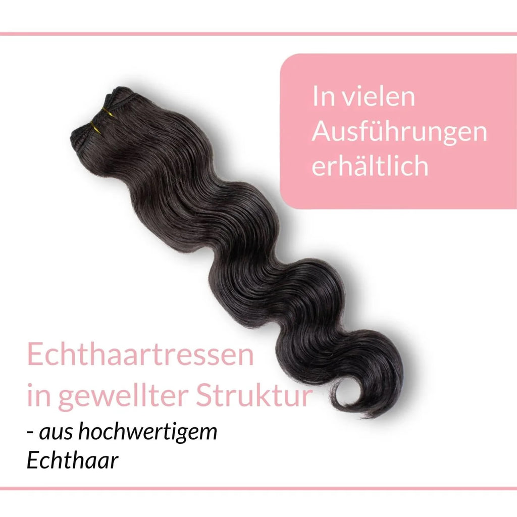 Gewellte Echthaartresse Weft Weaving - Hair2Heart