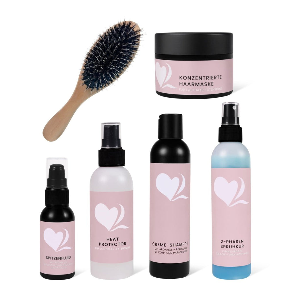 Großes Pflegeset für Extensions aus Echthaar - Hair2Heart