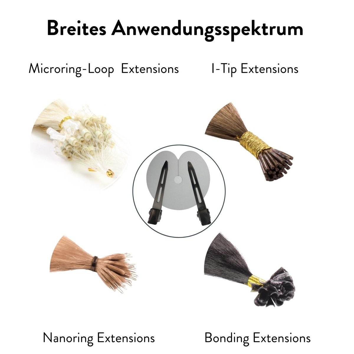 10 x Schutzschablone mit Klammern für Bonding Extensions - Hair2Heart